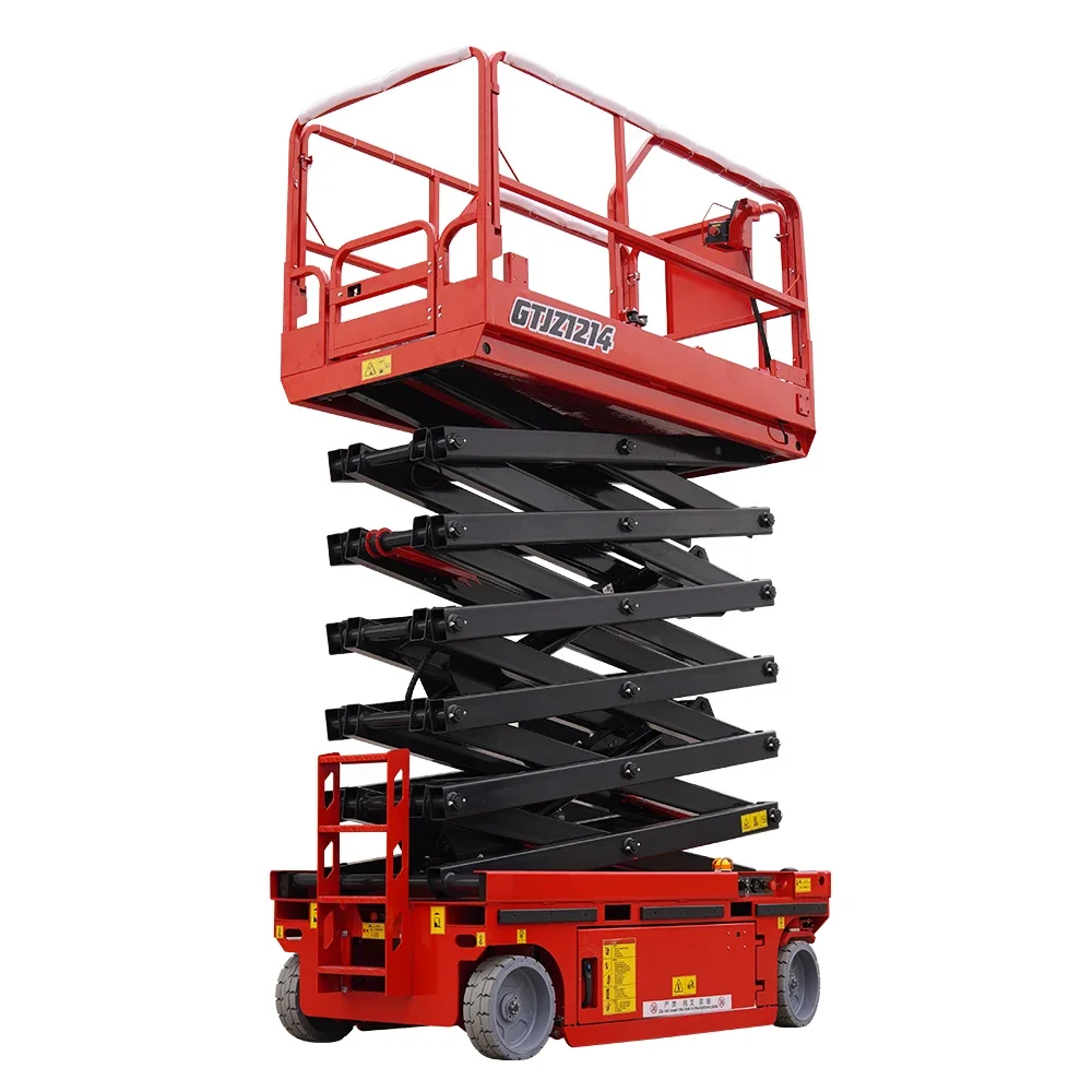 Aerial Work Platform 320kg 350kg Self Propelled Hydraulic Scissor Lift Platform Table Electric Ladder Lift