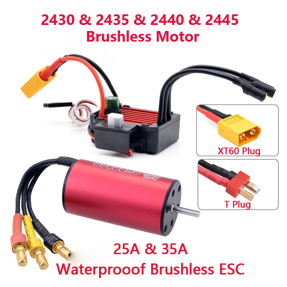 

SURPASS HOBBY KK 2430 2435 2440 2445 Brushless Motor 25A 35A ESC for Traxxas HSP Wltoys 1/16 1/18 RC Truck Monster Car Boat Bait