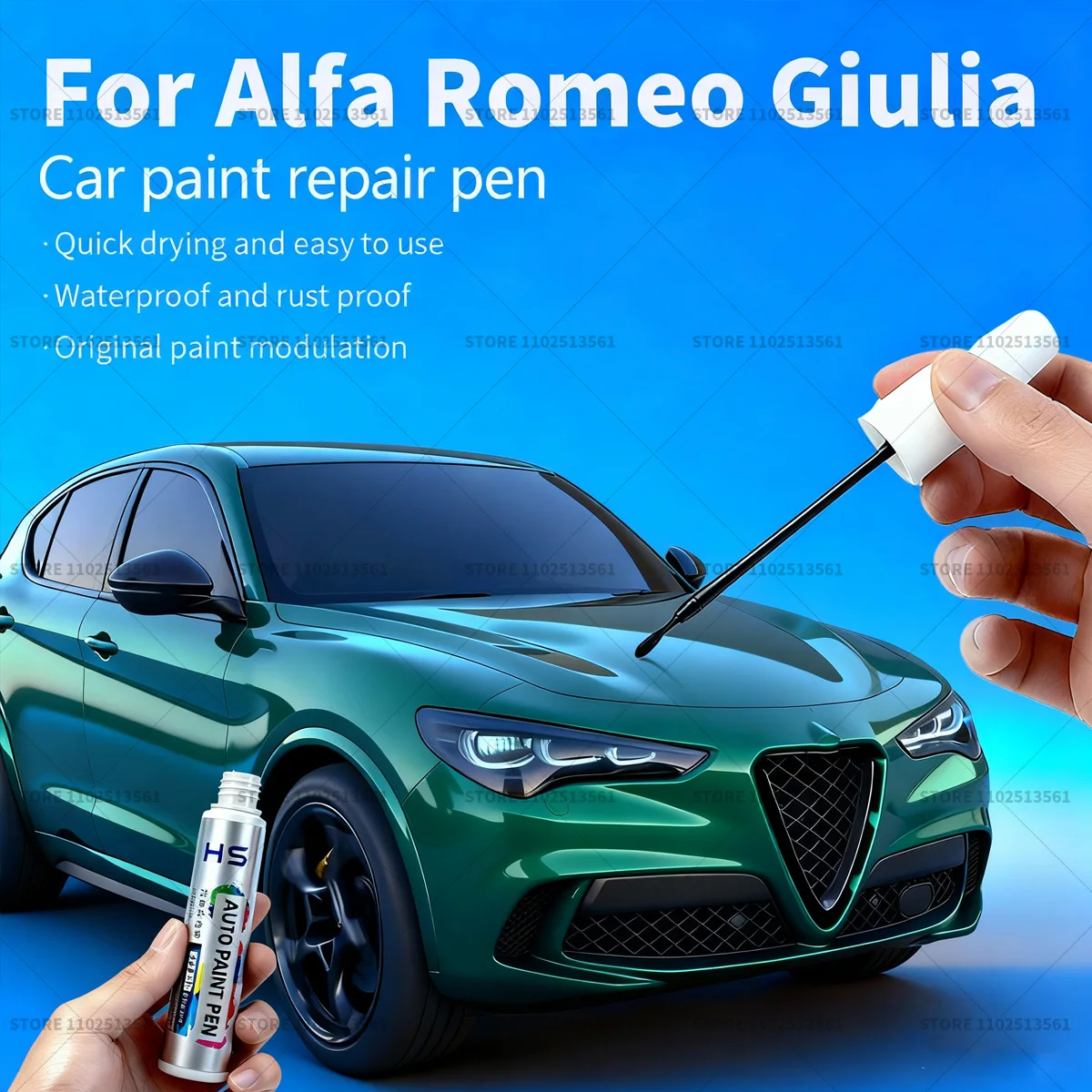 Bolígrafo para reparación de pintura de coche, eliminador de arañazos, accesorios DIY para Alfa Romeo Giulia/Alfa Romeo Stelvio blanco 217 212 negro