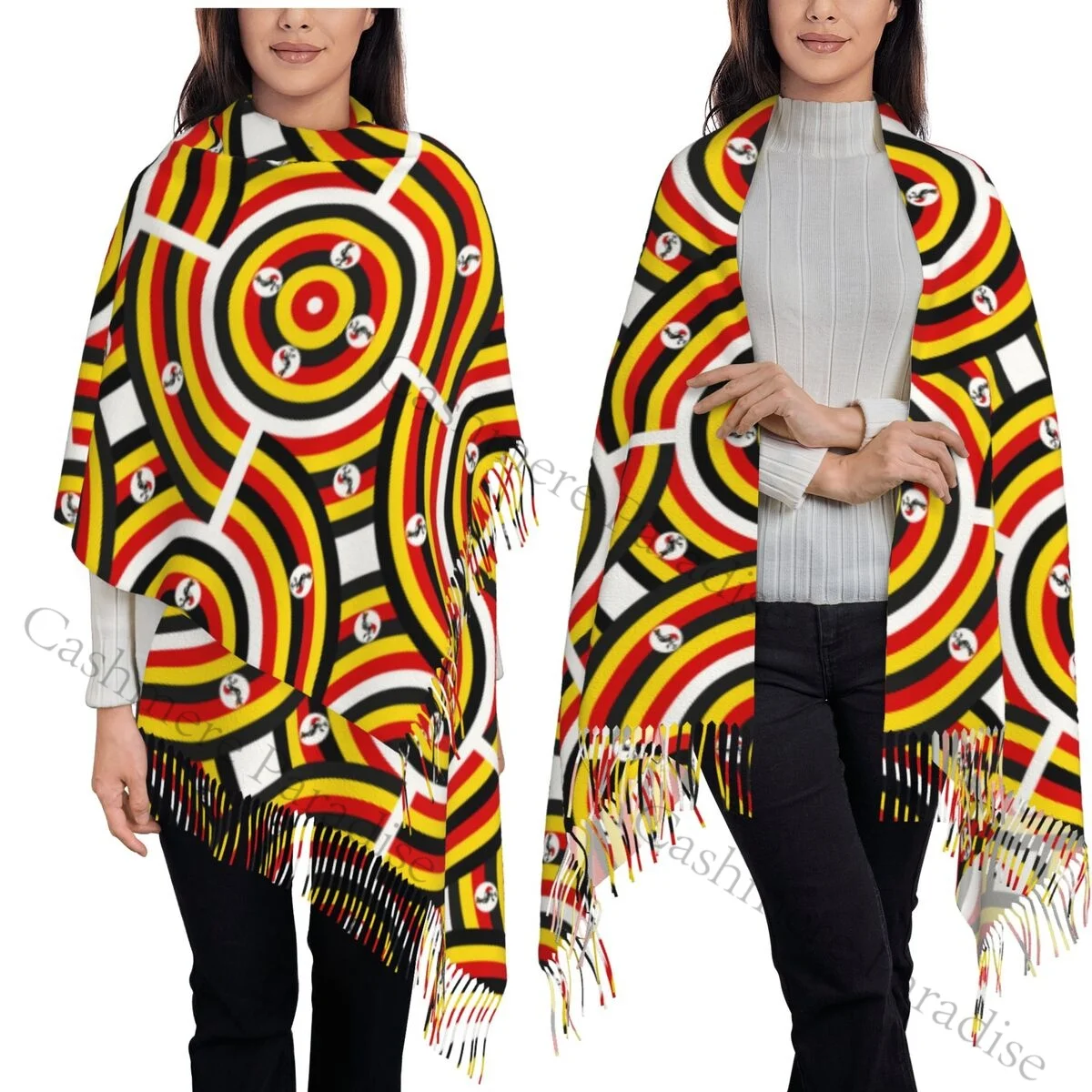 

Ugandan Flag Women's Pashmina Shawl Wraps Fringe Scarf Long Large Scarf