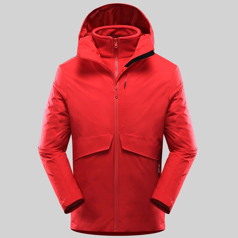 Imagem -02 - Unisex 3in Fleece Caminhadas Cabolsas Engrossar Quente Boné Destacável Cabolsas Impermeáveis à Prova de Vento Respirável Camping Aquecido Jaqueta Inverno