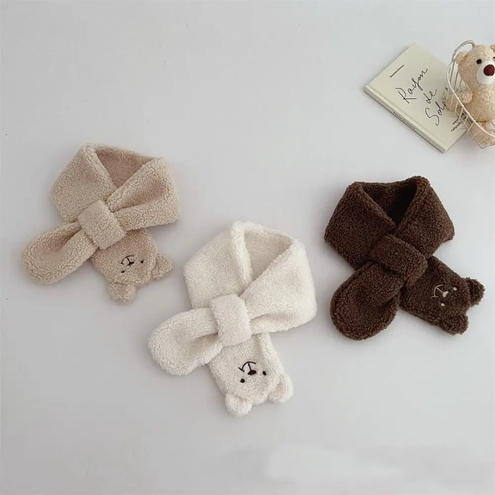 

New Autumn Winter Scarf Gloves Set Cute Cartoon Thickned Scarves Mittens Suit Keep Warm Windproof Neck Warmer for Children