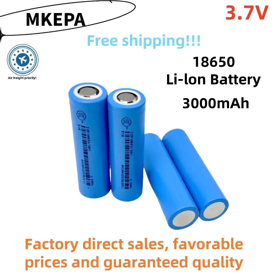 

18650-26V 3.7V 3000mAh rechargeable lithium battery, refer to flashlight, laser pointer, remote control, electronic toys