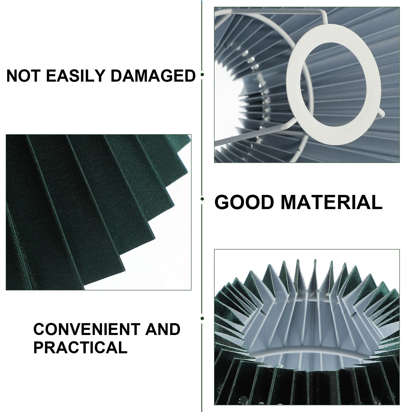 Abat-jour gris vert E27, Base en tissu anti-poussière, Design plissé moderne pour lampe de Table, couverture de lumière intérieure, décor