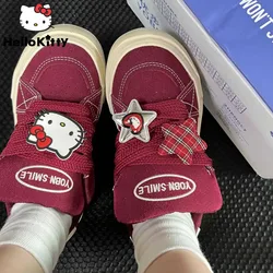 Nowy Sanrio Hello Kitty śliczne buty luksusowy projektant gruba podeszwa płócienny buty deskorolkowe dla kobiet wiosna wszechstronny trampki Y2k