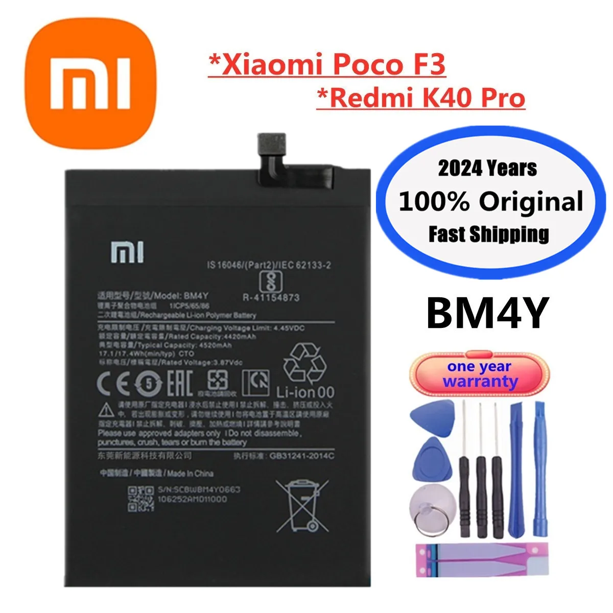 2024 Years Original Battery For Xiaomi Mi Redmi Note 10 10S 10X 9 9S 9T K30 K40 K20 8 8T 7 5 5A Pro POCO X3 M3 F3 F2 Pro Battery