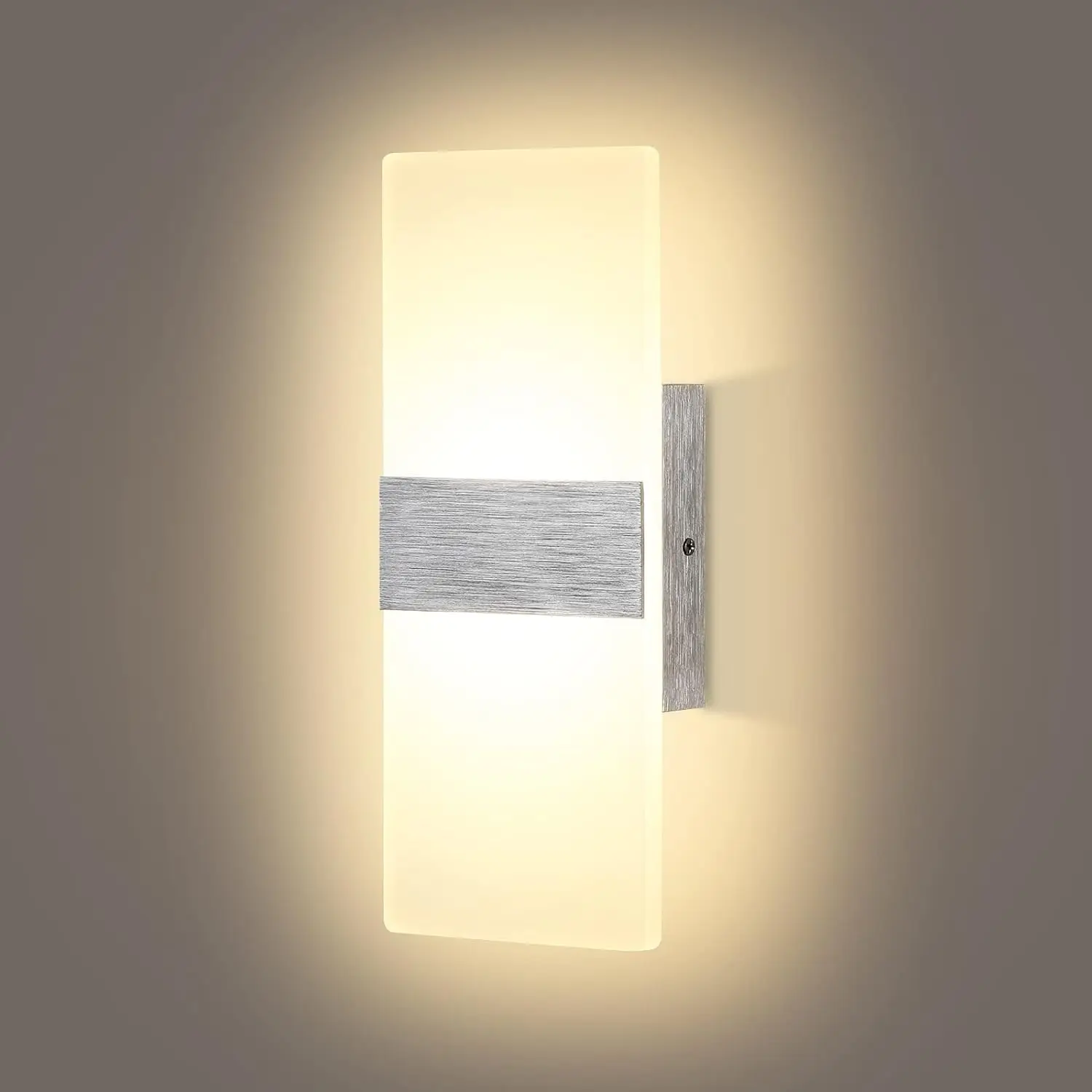 

Lightess Modern Wall Sconces Dimmable 12W LED Wall Lights Up Down Wall Lamp Acrylic for Bedrooms Hallway Corridor, Warm White