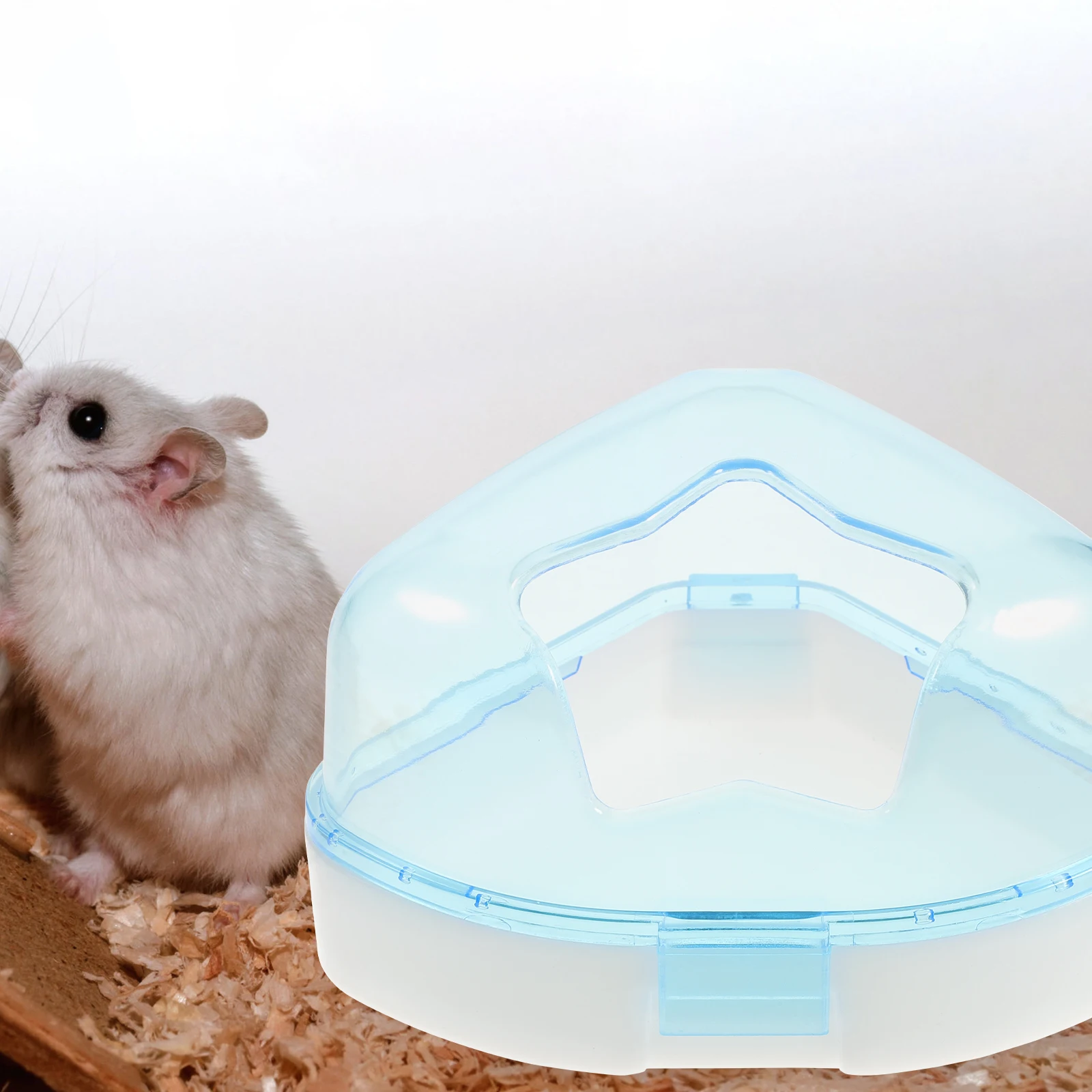 

Hamster Sand Bath Tub 5-Pointed Star Design Lightweight Plastic Bathtub Easy Disassemble Anti-Slip Small Pet Blue