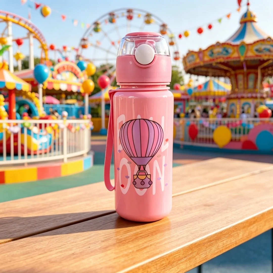 500ML 1PC Kids Water Sippy Cup Kids Water Bottle with Straw and Handle Portable Drinking Bottle Cup Children