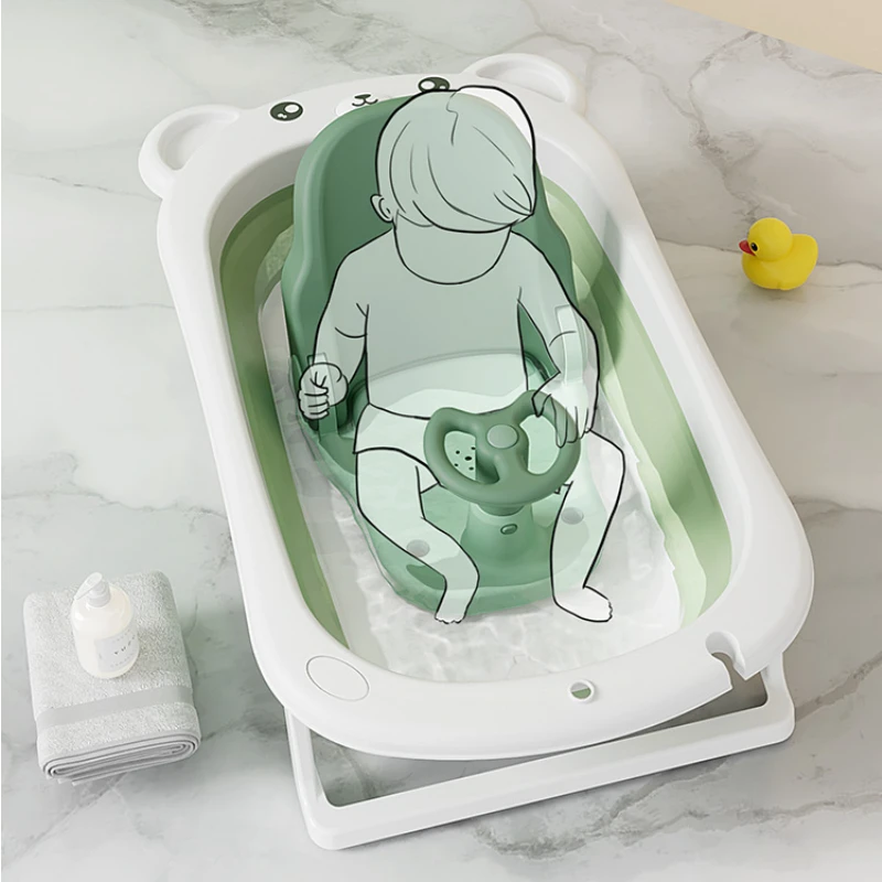 

Cartoon Car Shape Kids Bath Stools Folding Baby Bath Seat Steering Wheel Armrest Baby Bath Stool Non-slip Baby Bathtub Bracket