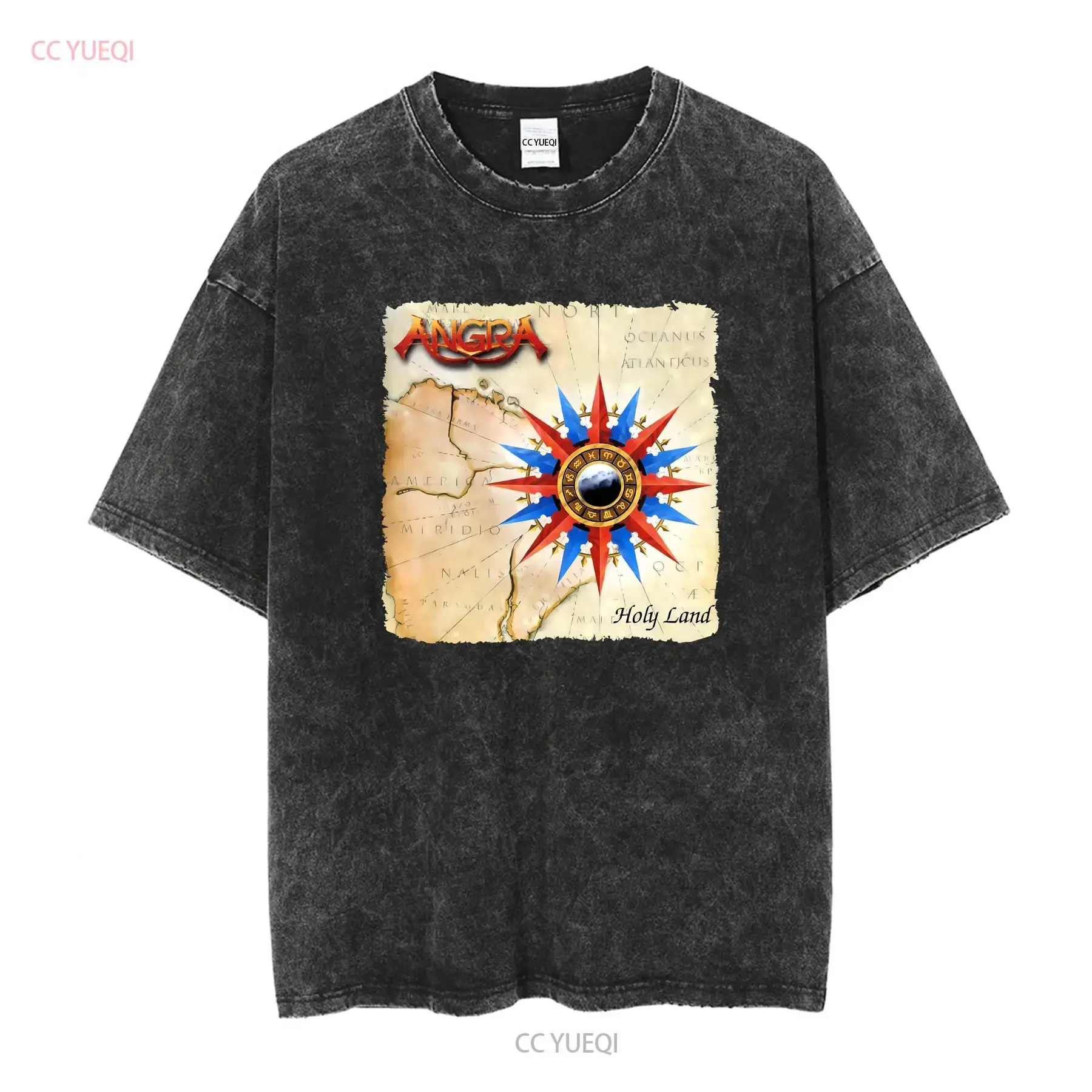 Angra Holy Land T Shirt  Cotton Black Men All Size S to 5XL BE1978 long or sleeves vintage Washed graphic Versatile Casual view 2