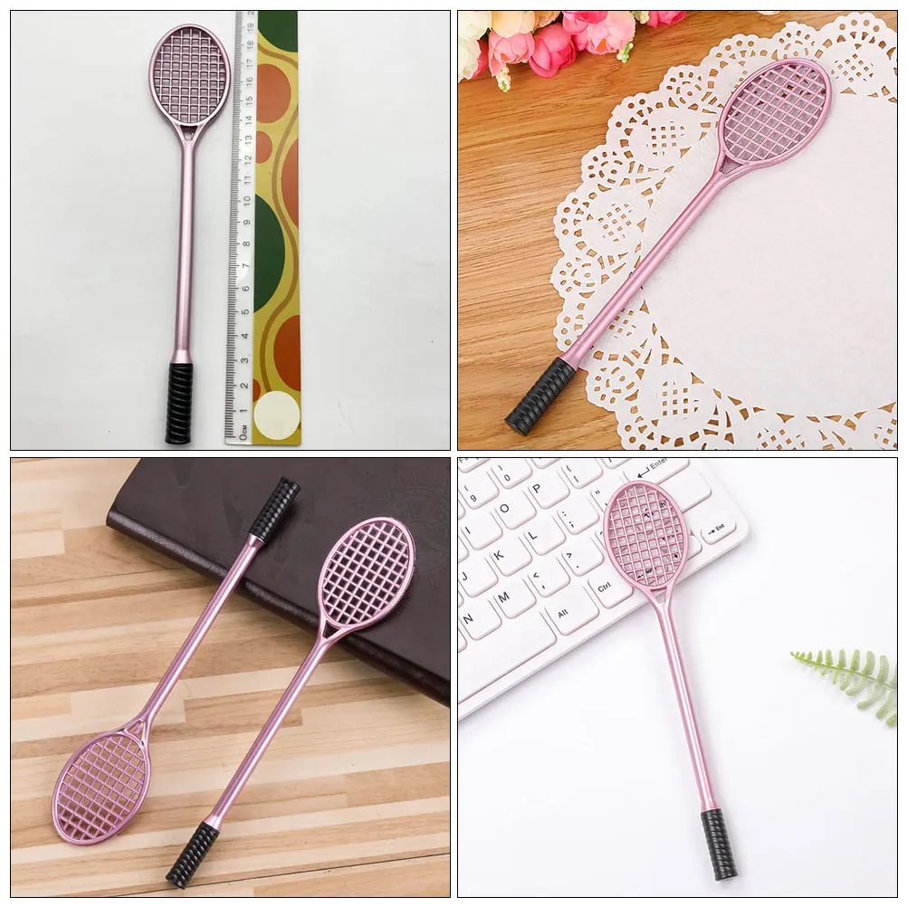 2pcs Tennis Racket Gel Pens Black Ink Fine Point Smooth Writing Pens For School Office Stationery Student Teacher Supplies Back