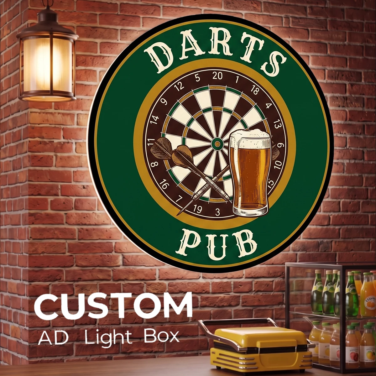 Custom round LED Light Box One-Sided Outdoor Business Sign Personalized Logo Illuminated Storefront Sign for Shops