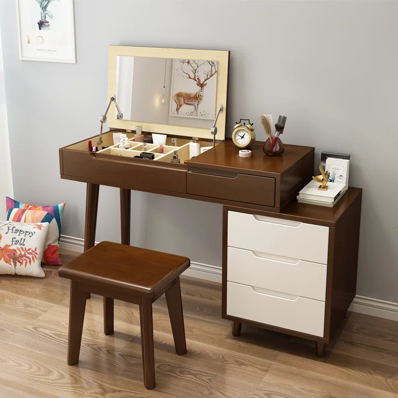 Unique Lounge Lounge Cheap Aesthetic Modern Modern Makeup Organizer Dressing Table Wooden Penteadeira Space Saving Furniture
