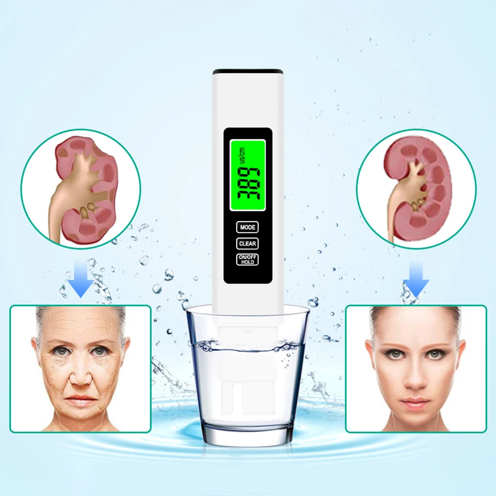 4 in 1 Digital Water Tester TDS EC & Temperature(°C °F) Meter Backlit LCD Display for RO-RODI System Drinking Water Aquariums