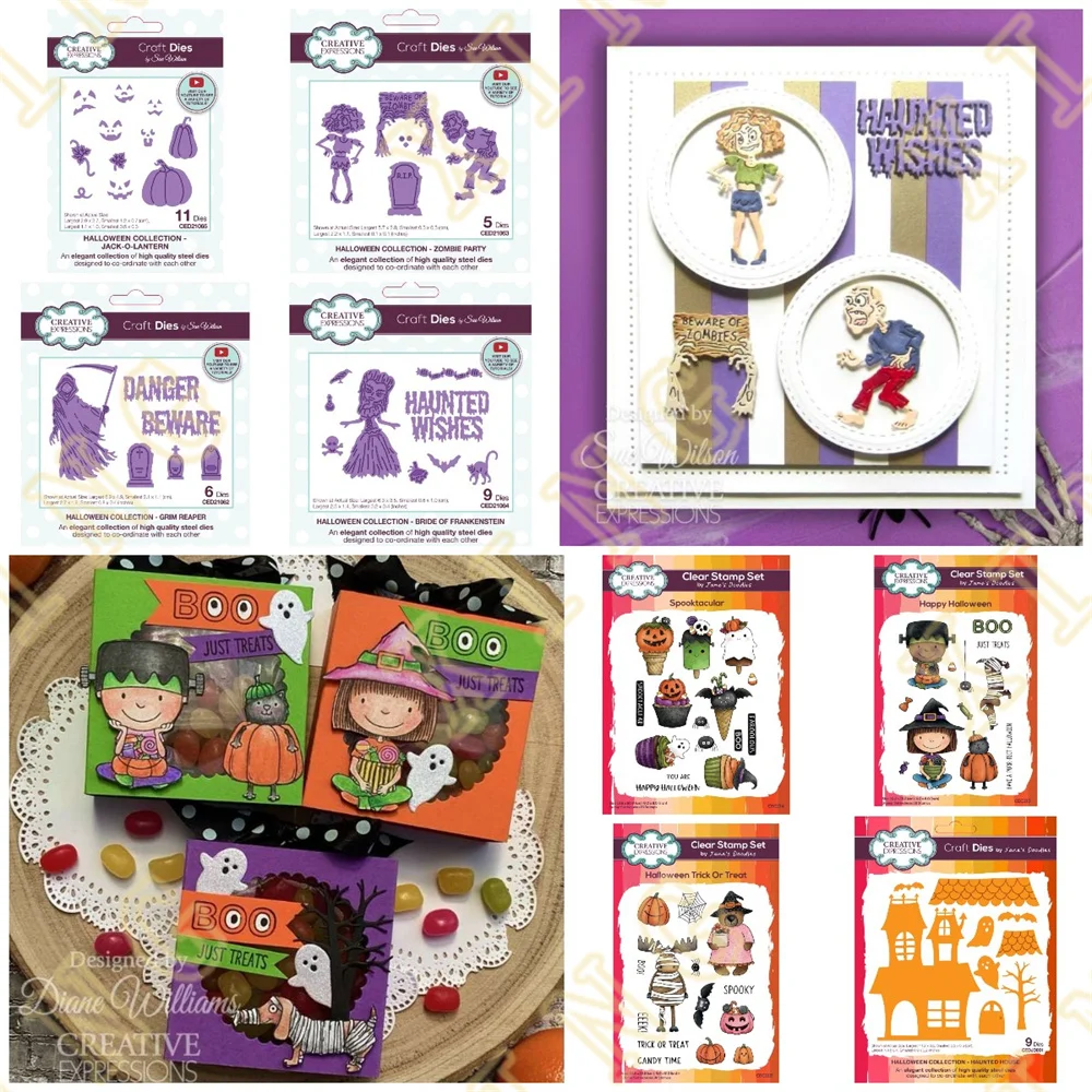 

New Halloween Grim Reaper Hocus Pocus Metal Cutting Dies Stamps Embossing Make Paper Greeting Card Making Template DIY Handmade