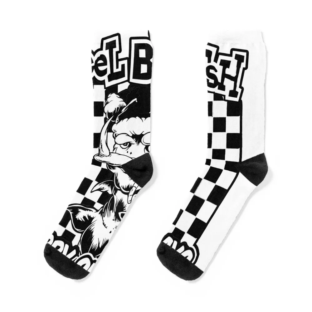 Reel Black White Ska Punk Band Fish Socks man moving stockings Socks Man Women's