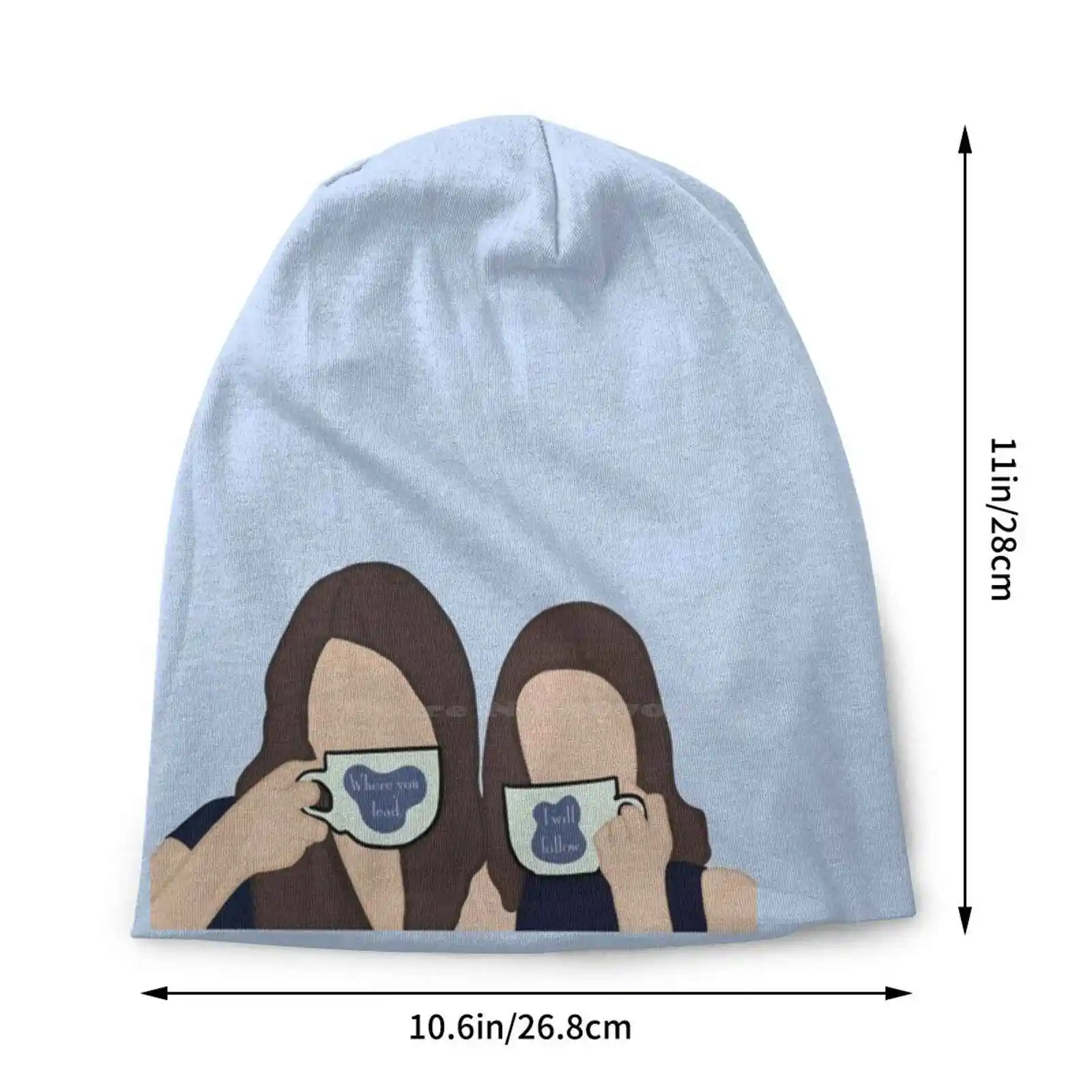 Lorelai And Rory Gilmore-Where You Lead , I Will Follow Knitted Hat Warm Beanie Outdoor Caps Tv Show Coffee Where You Lead I