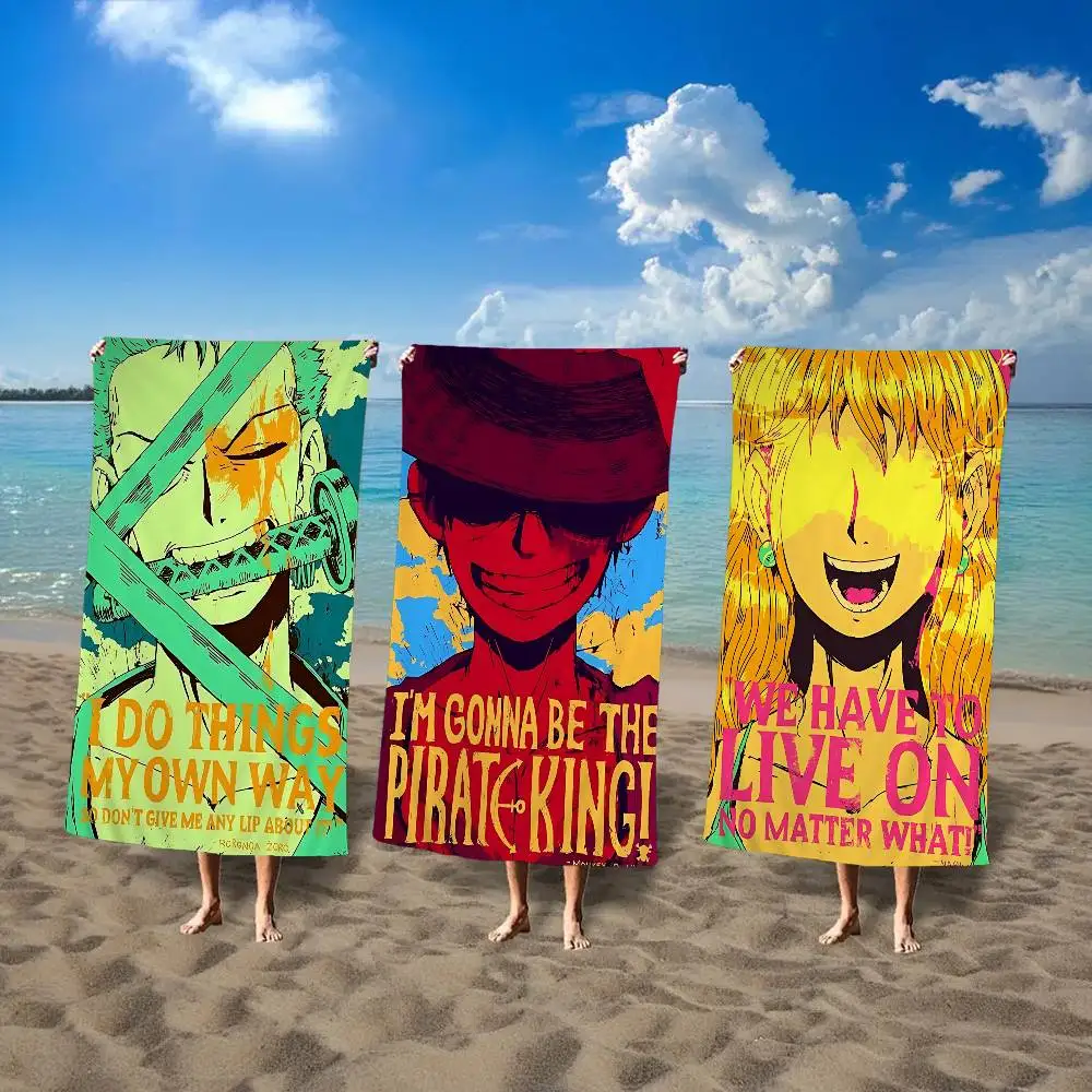 

Anime O-ONE L-Luffy P-PIECE Bath Towel Microfiber Soft Water Absorbing Breathable For Girl Kids Decorative Cartoon Beach Towel