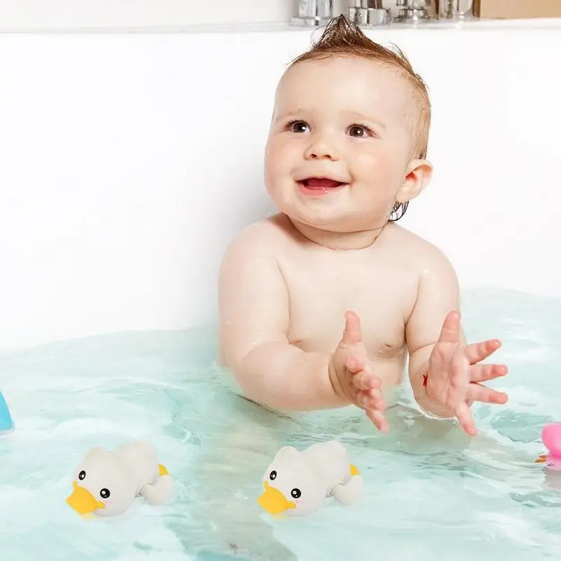 Juguete de baño de pato de cuerda para niños pequeños, juguetes de agua para la playa, hora del baño, bañera, piscina, agua flotante