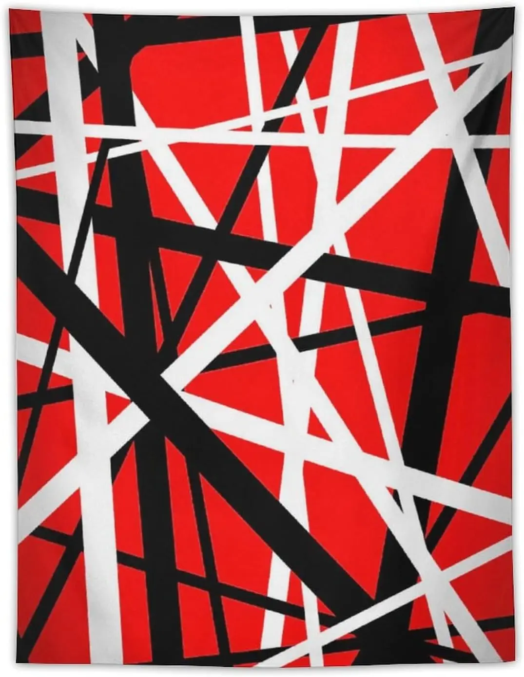 

Van Rock Red White Black Stripes Halen Tapestry Fashion Wall Hanging Tapestries Textile Art for Bedroom Living Room Indoor 30"x4