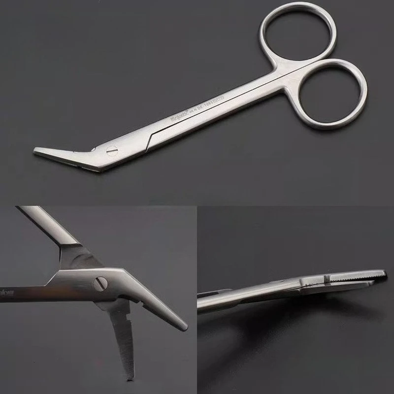 

2Pcs Dental Gold Crown Scissors Orthodontic Ligature Wire Cutter Straight Curved Tip Serrated for Preformed Crowns Surgery Tools
