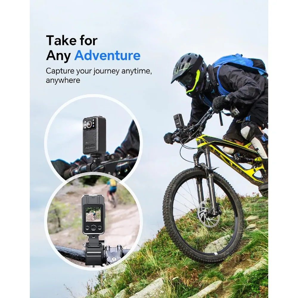 4K Small Body Camera  Mini Video Camera Camcorder Night Vision and Bike Mount On-The-Go Recording Law Enforcement Personal Usage view 2