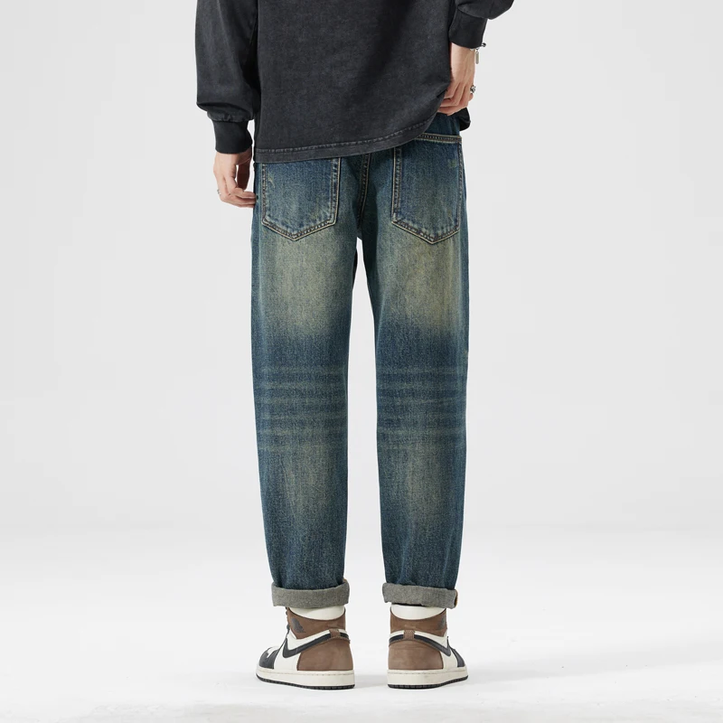 BGC9787 Tide جينز الشارع الأوروبي للرجال بقع الثقوب المكسورة ضرب رقعة الألوان اتجاه الشخصية الرجعية #4