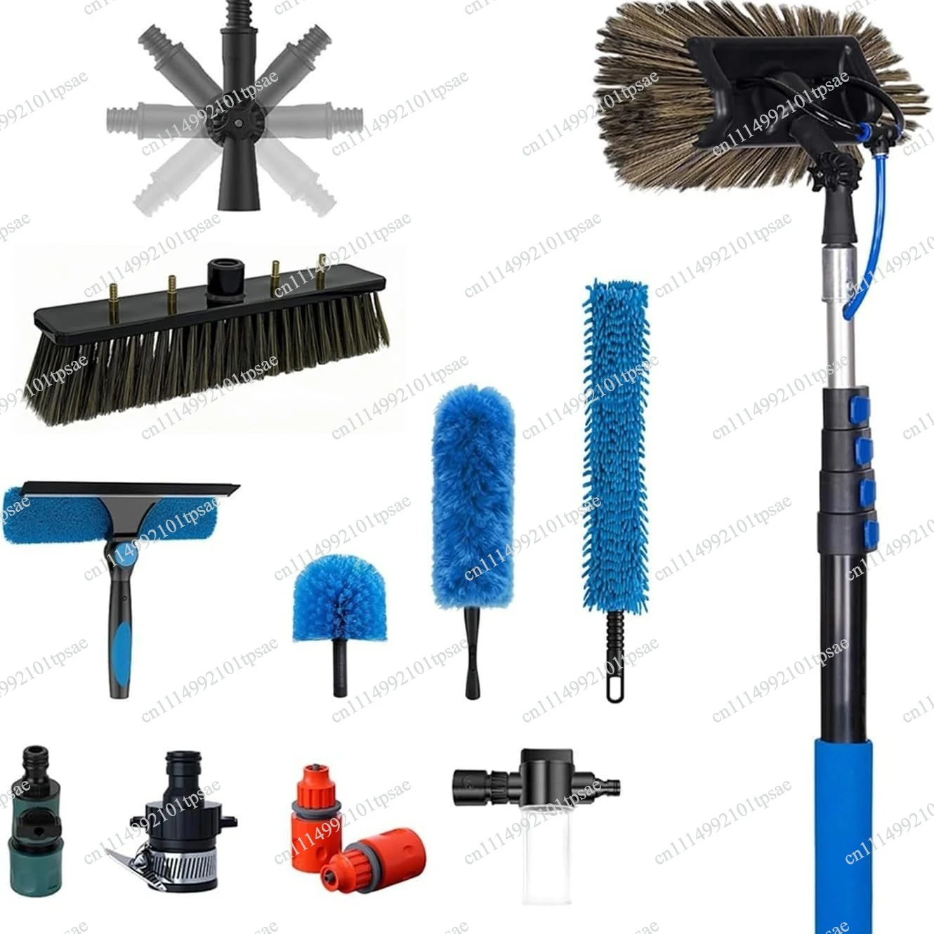 Carbon fiber telescopic cleaning tool water spray brush glass cleaning water brush