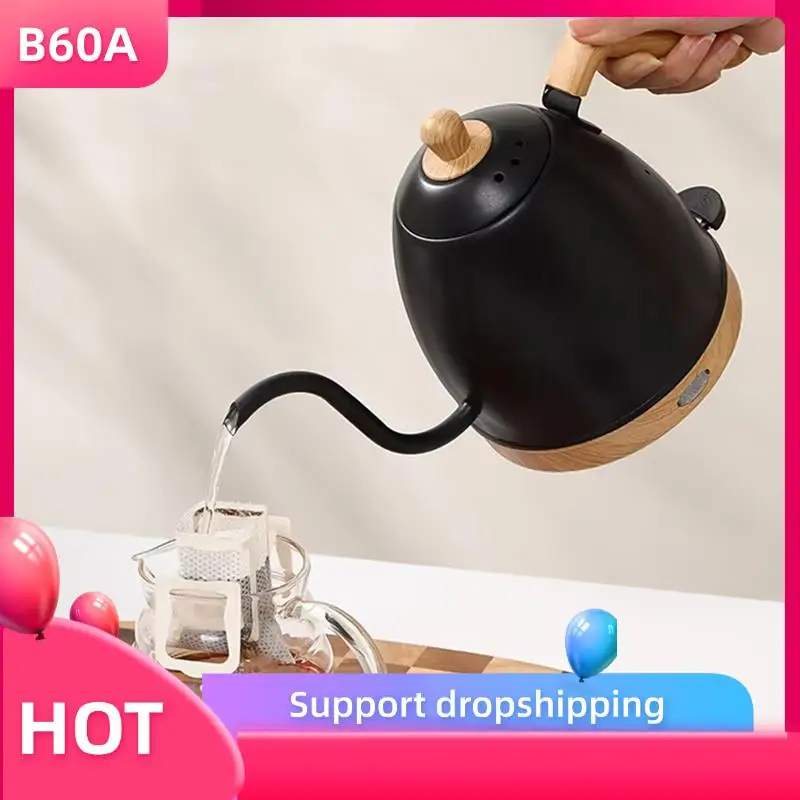 

B60A Kettle Hand-Made Coffee Pot Food Grade Stainless Steel Slender Mouth Electric Kettle EU Plug