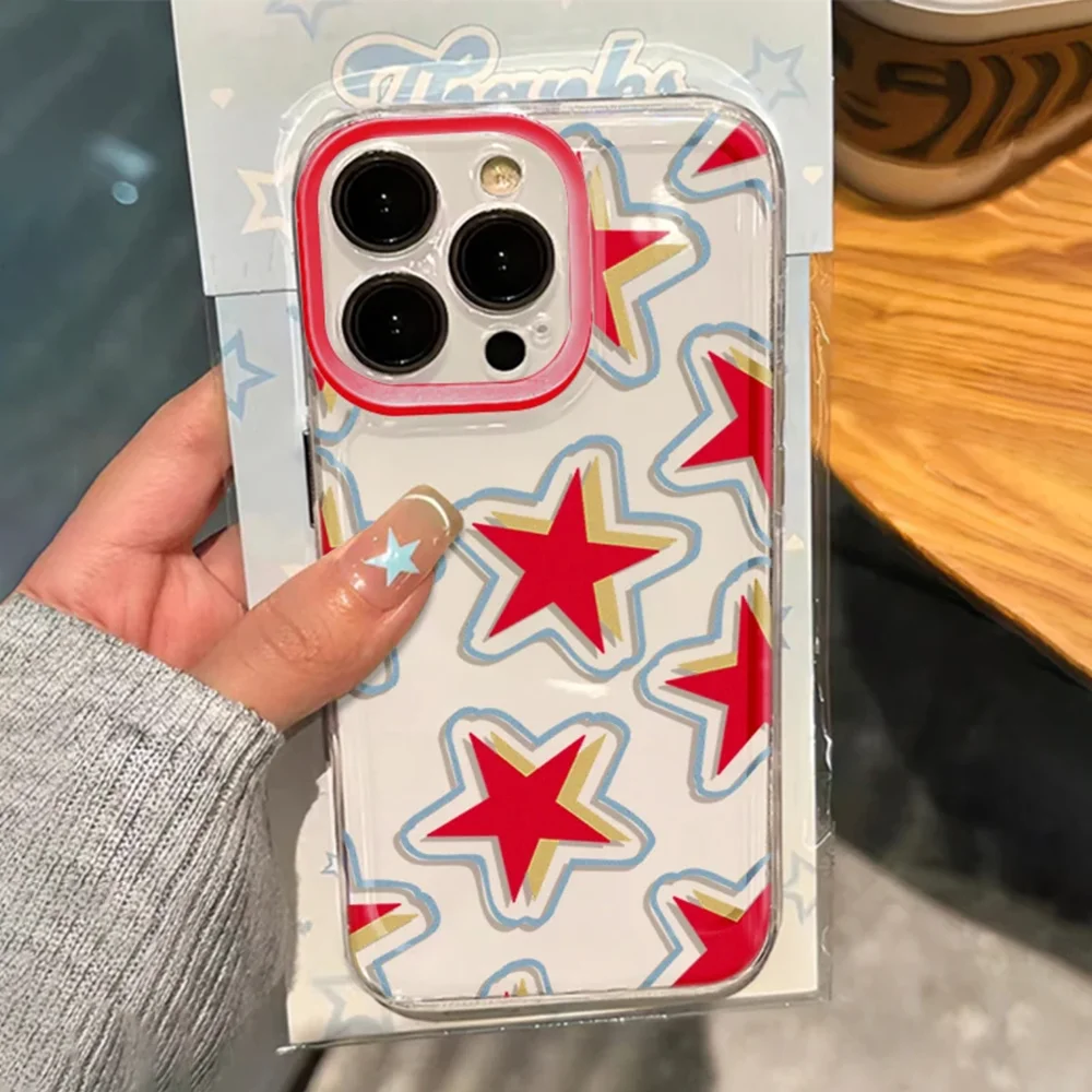 Funda Transparente Oppo/Realme C63 – Estrellas Rojas Antigolpes - imagen 4