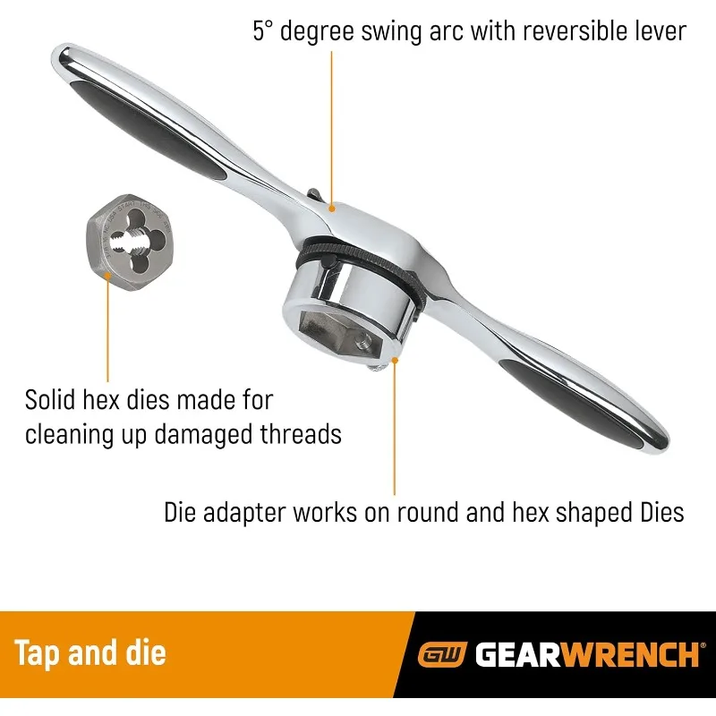 GEARWRENCH 77 Piece SAE/Metric Ratcheting Tap and Die Set -3887