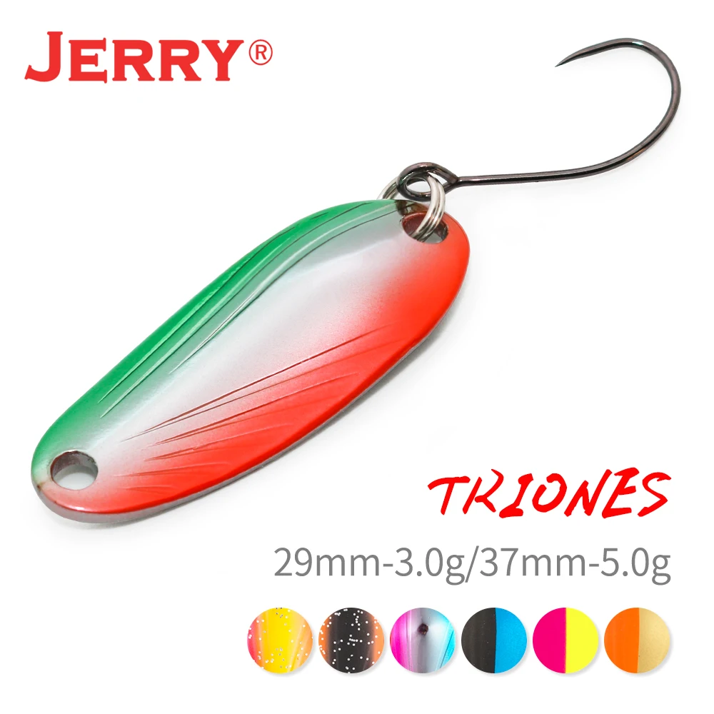 Jerry Triones 3g 5g High Quality Fishing Spoons Single Hook Trout Spoons Area Trout Fishing Lures Two Side Color Hard Lures