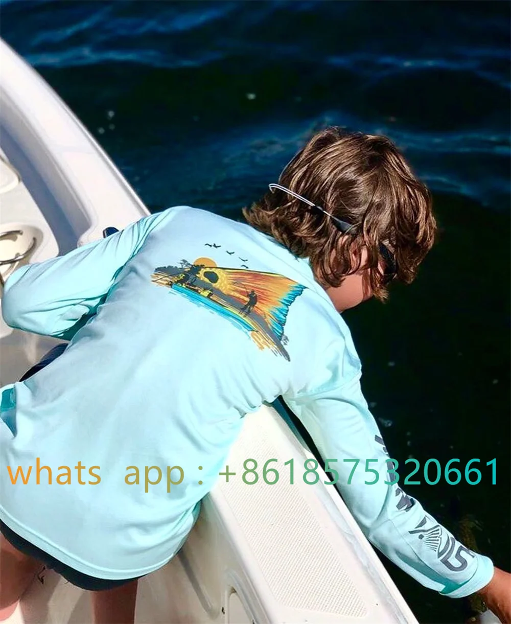 Kids Fishing T-Shirt Long Sleeve Performance Shirt Camisa De Pesca Summer Soft Fabric Quick Dry Clothes Children's T-shirt