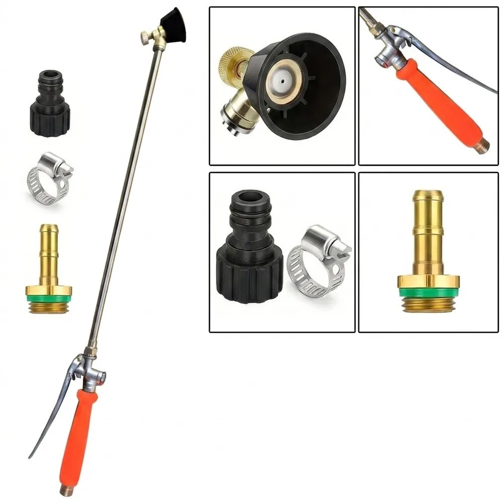 All Metal Sprayer Wand Compatible with 1/4 and 3/8 Hose Diameters for Reliable Performance in Wet Environments