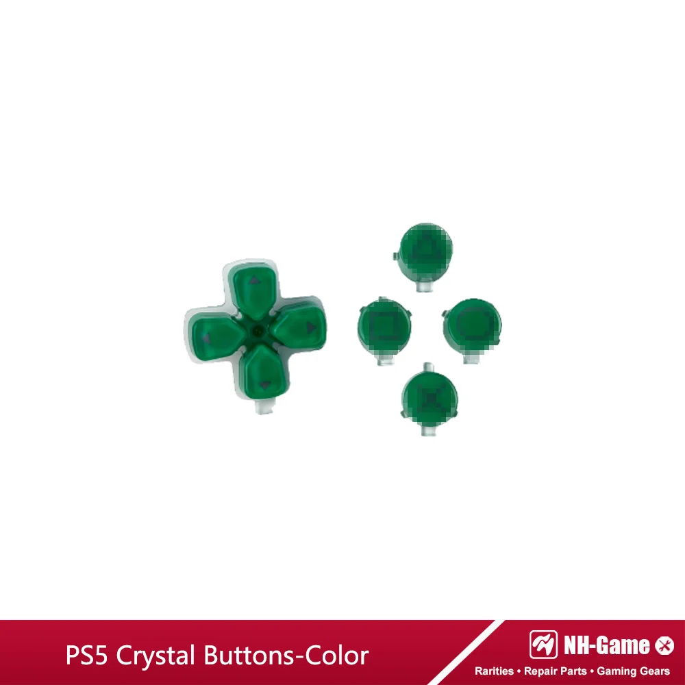 Crystal Buttons ABXY D-Pad Driection Key Button Replacement For PS5 Controller Jelly Buttons (Purplish red)