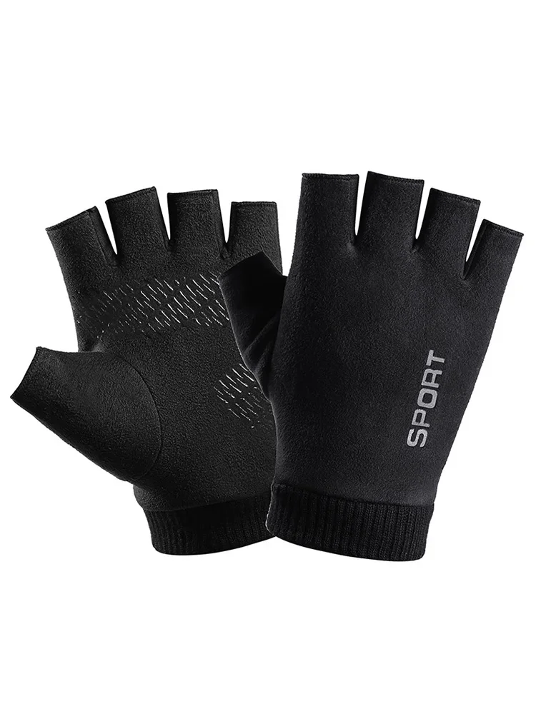 AliExpress NIUPOZ Men Winter Suede Leather Plush Thick Half Finger Touch Screen Warm Driving Glove Men's Sport Letter Cycling Riding Mitten P10