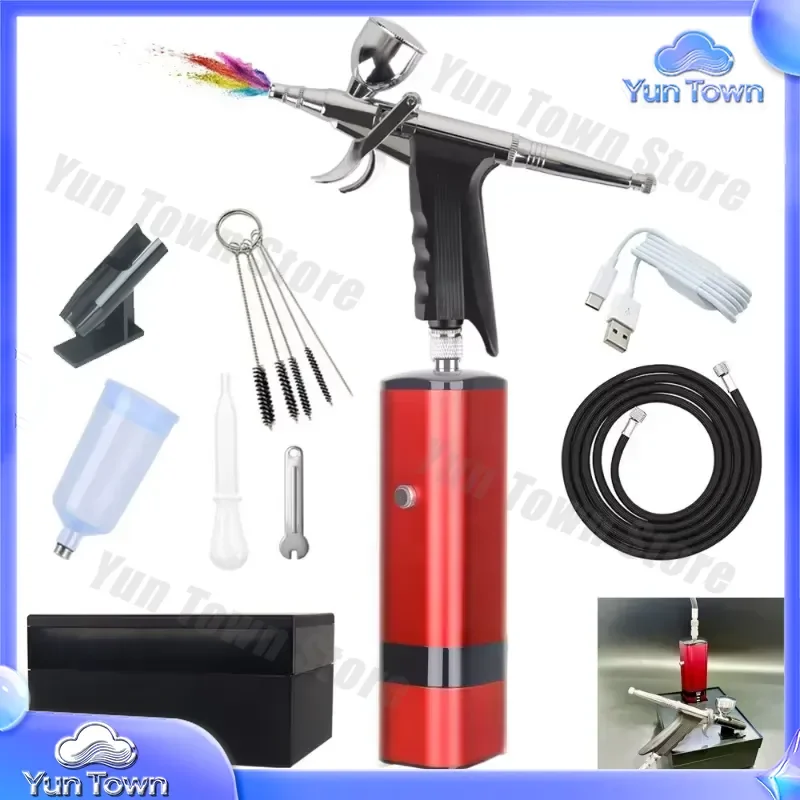 Injection Instrument for Nail Care Leather Repair Artist Coloring Model Spraying Gun Air Pump Spray Pen Cover Tool