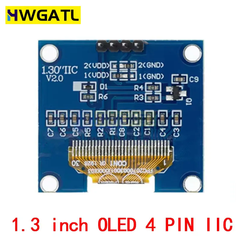 RoHS 1,3 inch OLED-module wit/blauw SPI/IIC I2C Communiceren kleur 128X64 1,3 inch OLED LCD LED-displaymodule 1,3" OLED-module