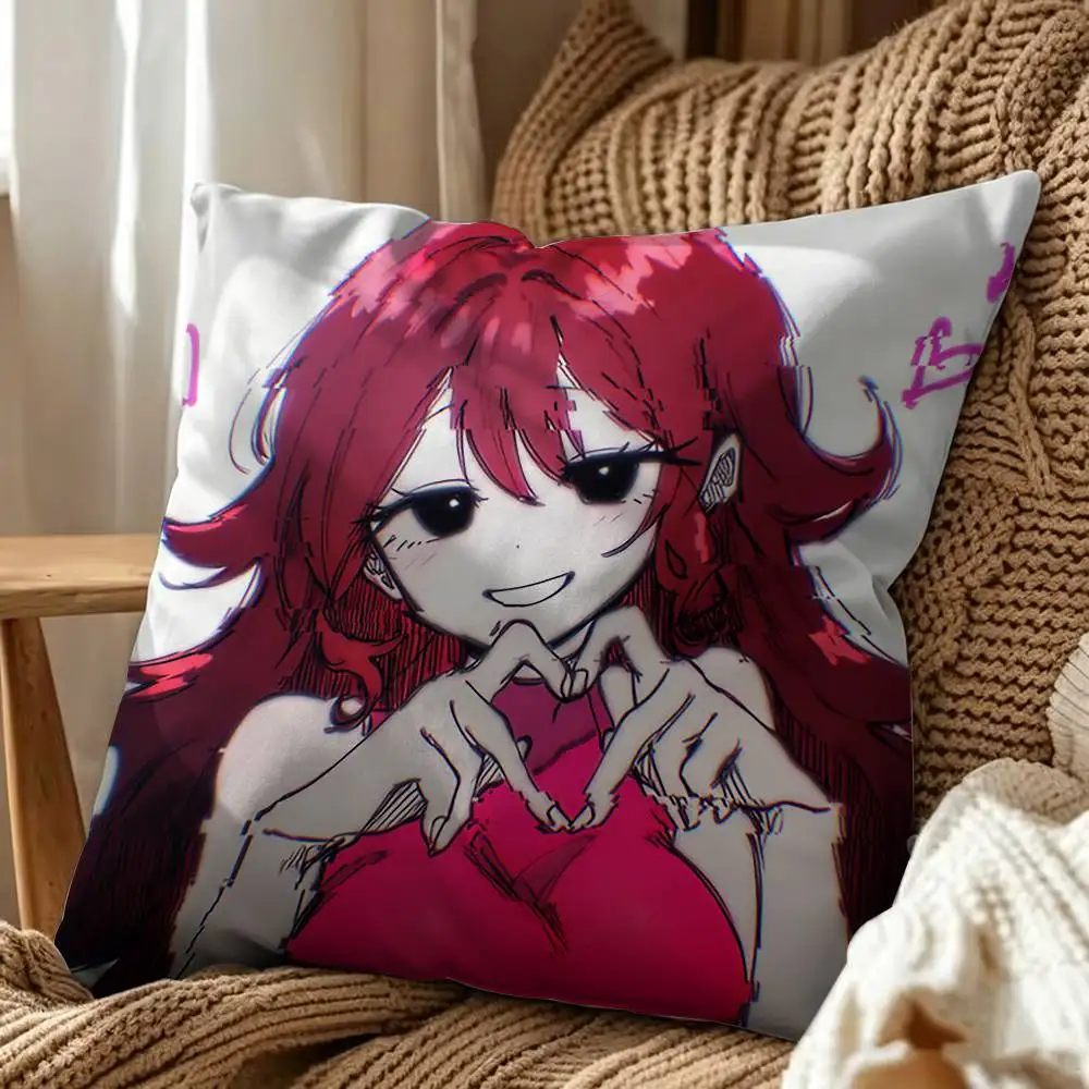 FNF Mid-Fight Masses Girlfriend  Square Double-Sided Printed Pillow Case Sofa Cushion Cover Bedroom Bedside Decor