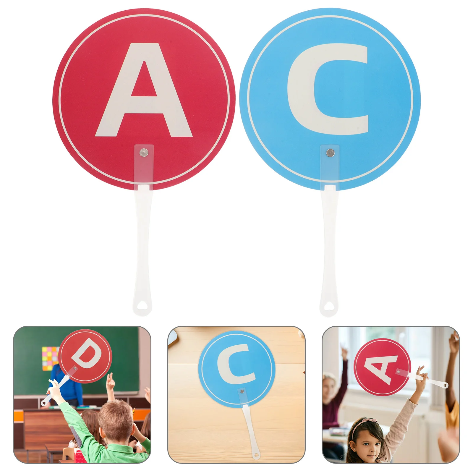 

2pcs Classroom Answer Paddles For Elementary English Teaching Letter Voting Paddles Interactive Learning Tools Small