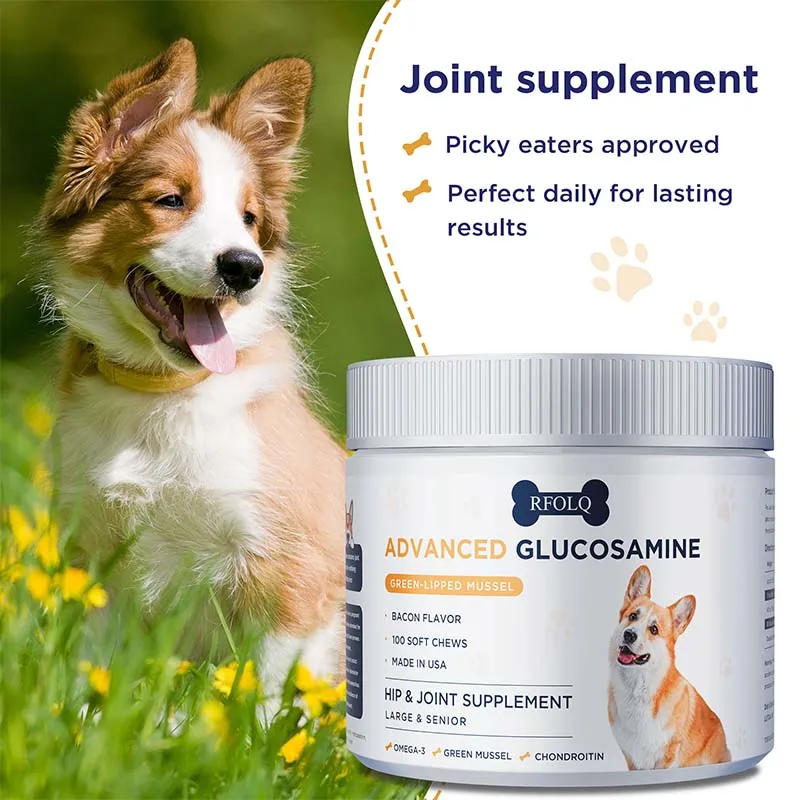 

Advanced Glucosamine Hip & Joint Supplement for Senior Dogs - Green Lipped Mussel & Collagen - Hip & Joint Pain Relief