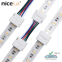 2/4/5 Pin LED Strip Connectors Waterproof 8mm 10mm 12mm LED Terminal Connector Use For SMD 5050 Single Color RGB RGBW LED Strip