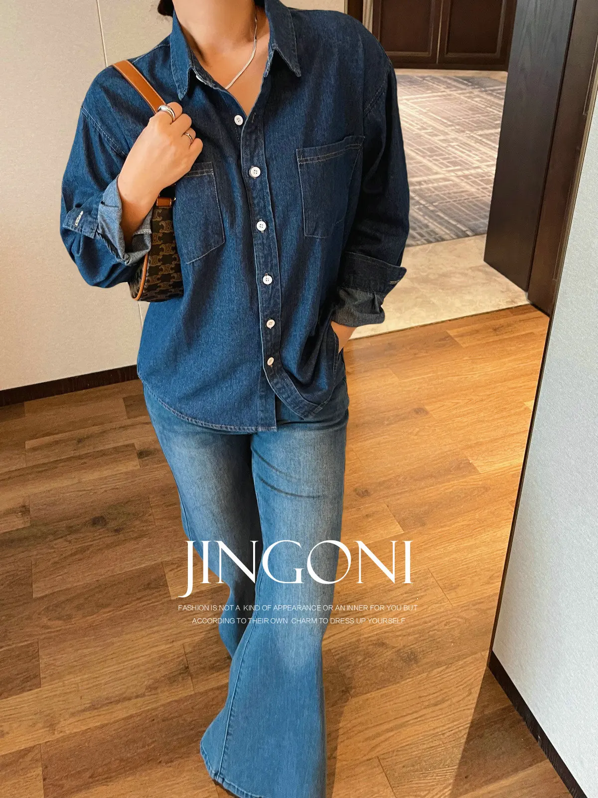 

Denim Shirt Blouse Top Y2K Women Clothing 2024 Woman Autumn Trend Long Sleeve Korean Fashion Style Vintage Elegant Oversize Chic