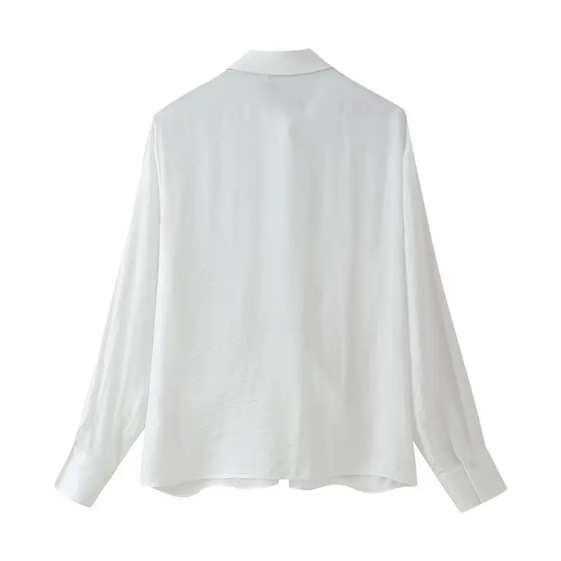 

Spring 2025 Women's Casual Long Sve irt Loose Fit Hanging Decorative Collar New Arrival Faion Versatile Classic Sle