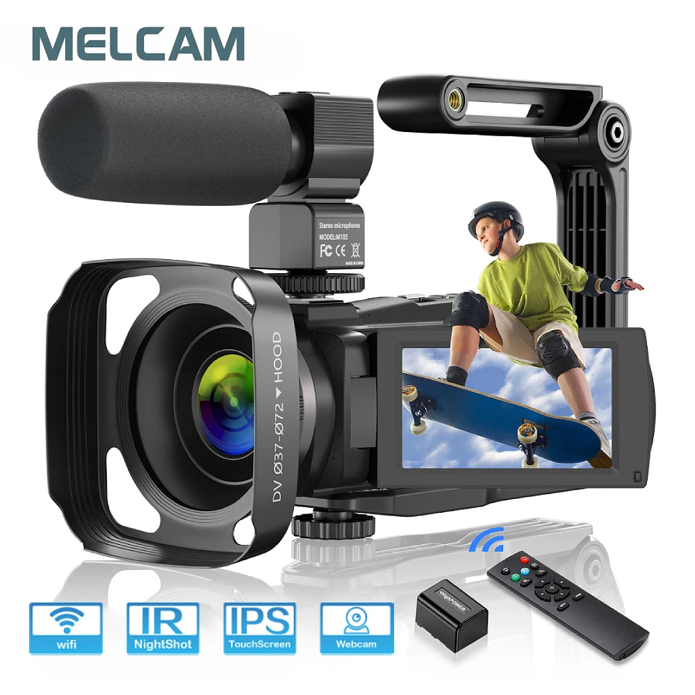 4K Video Camera Camcorder 48MP UHD WiFi IR Night Vision Vlogging Camera for YouTube 16X Digital Zoom Touch Screen Camera