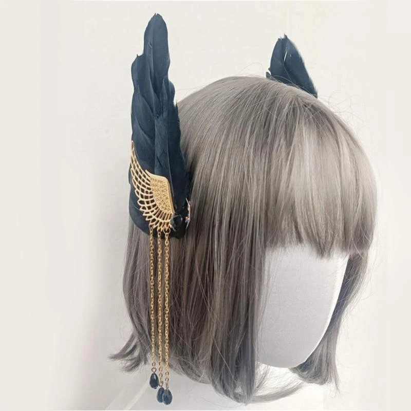Fermagli per capelli ala d'angelo Ragazze Anime Cameriera Fermaglio per capelli Costume cosplay Copricapo da festa Donna Spettacolo di fumetti Copricapo in stile Lolita
