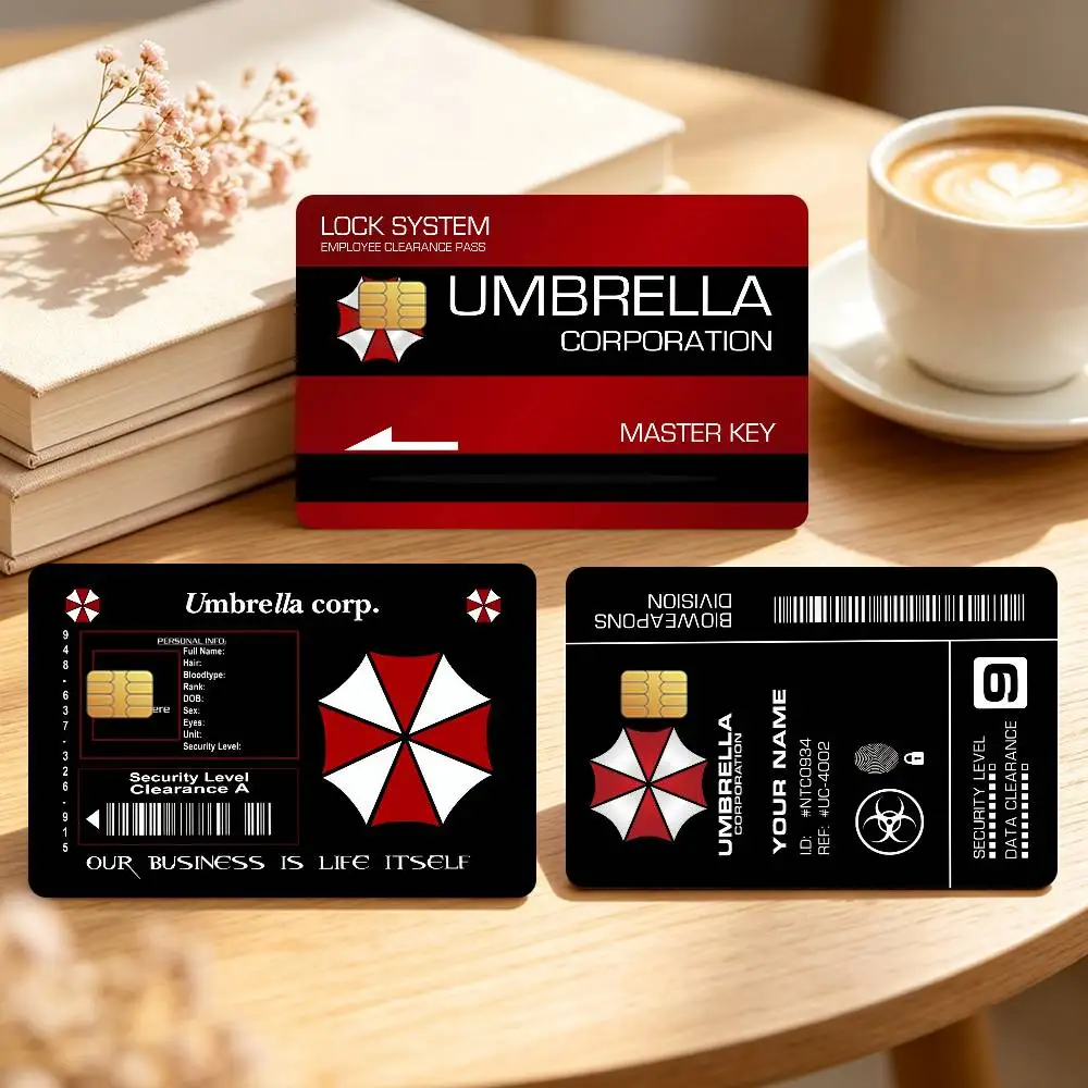 Classic Game R-Resident E-Evil Umbrella Credit Card Skin Stickers For Bank Bus Metro Cards Waterproof Anti-Scratch Gift 4PCS