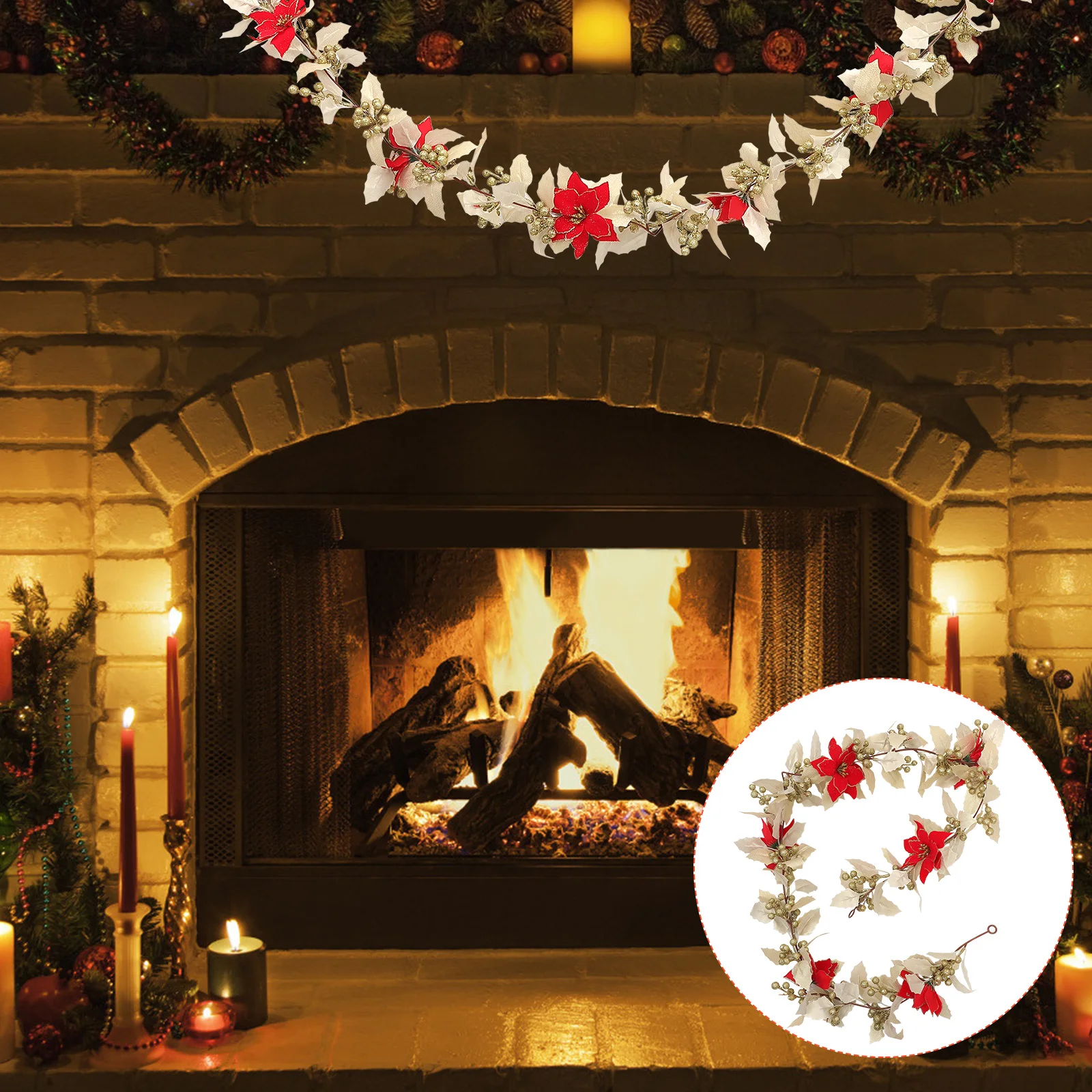 

Christmas Rattan Decoration Glitter Flower Vine Decorations Inflatable Floral Garland Vines Golden Fake Man