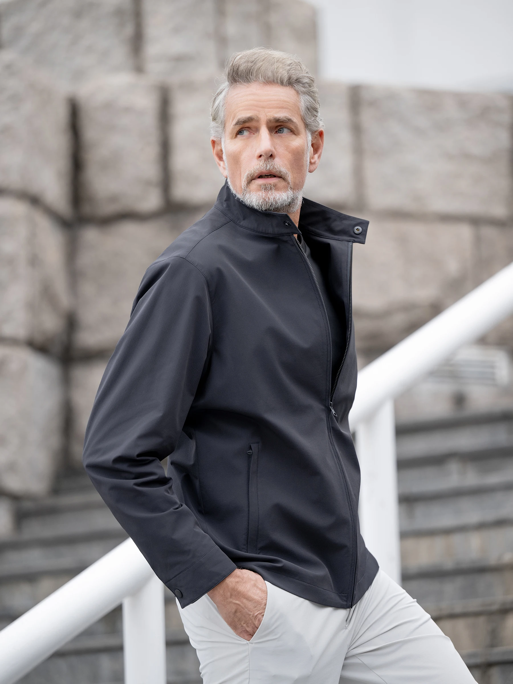 

Весенне-осенняя новая мужская куртка, модная пригородная куртка с воротником-стойкой для бизнеса и отдыха